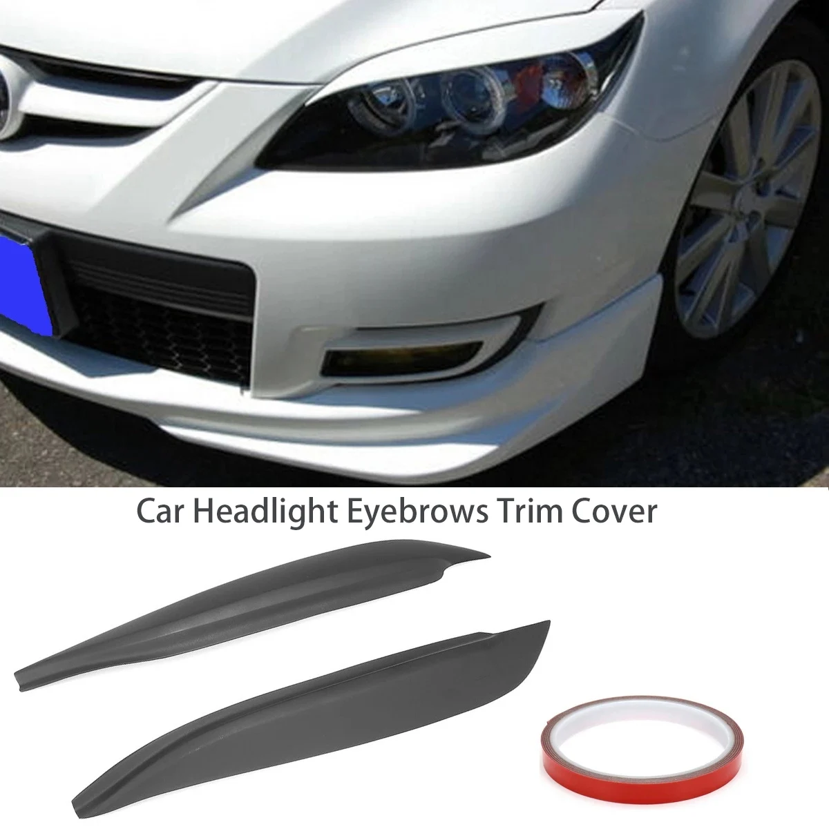 Car Headlight Eyebrows Eyelids Resin Stickers Trim Cover Headlight Lid for MAZDA 3 HATCHBACK & AXELA