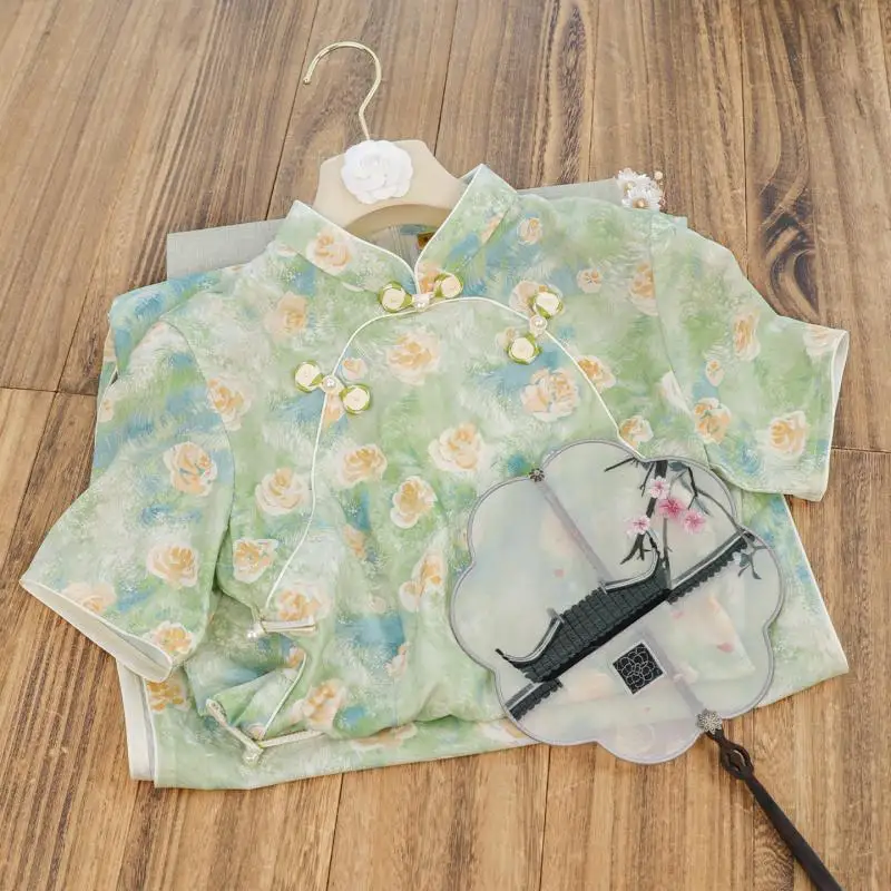 

Big Size 3Xl Qipao Lady Elegant Chesongam Chinese Tradition Mandarin Collar Dress Elegant Summer New Streetwear Party Vestidos