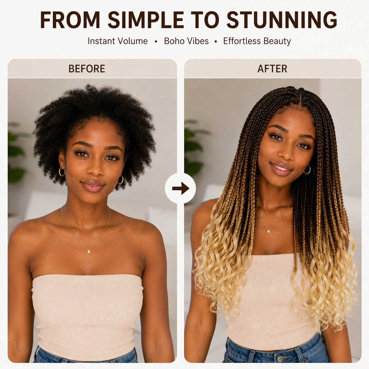 18 Zoll Französische Locken Box Braids Häkelhaar Synthetische Flechthaarverlängerungen mit gelockten Enden Boho-Schutzstil Vorgefertigt Schwarz für Frauen – Detail 8