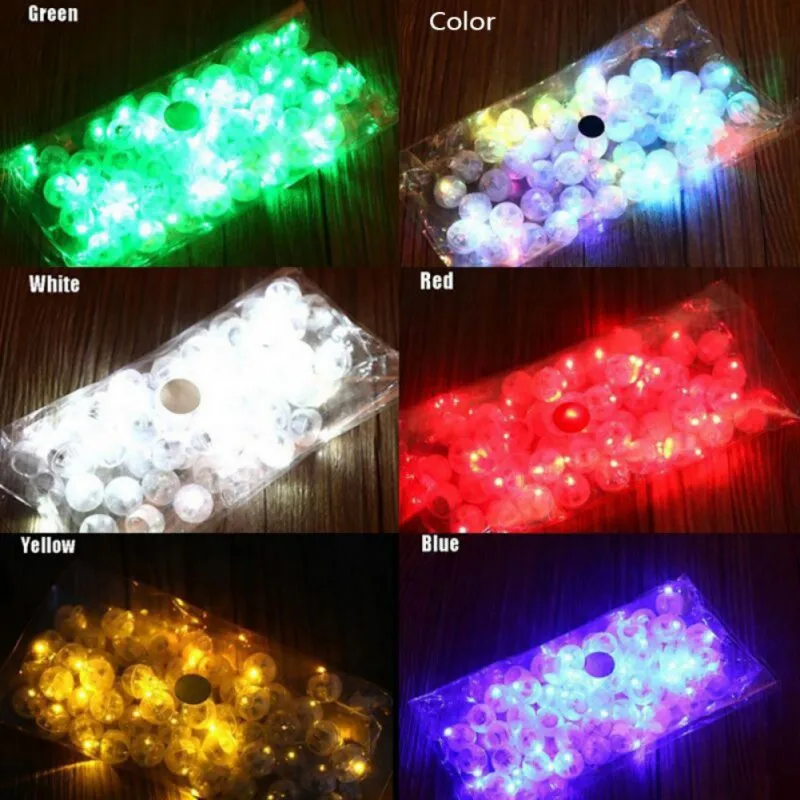 10Pcs/Lot Mini Balloon LED Light Flash Luminous Lamps Christmas Wedding Party Decorations Lights Home Birthday Bar Ornaments ﻿