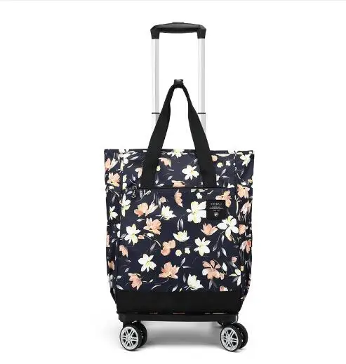 Woman Travel trolley bag women carry on hand luggage bag Trolley shopping bag travel wheeled backpack bag short trip luggage bag