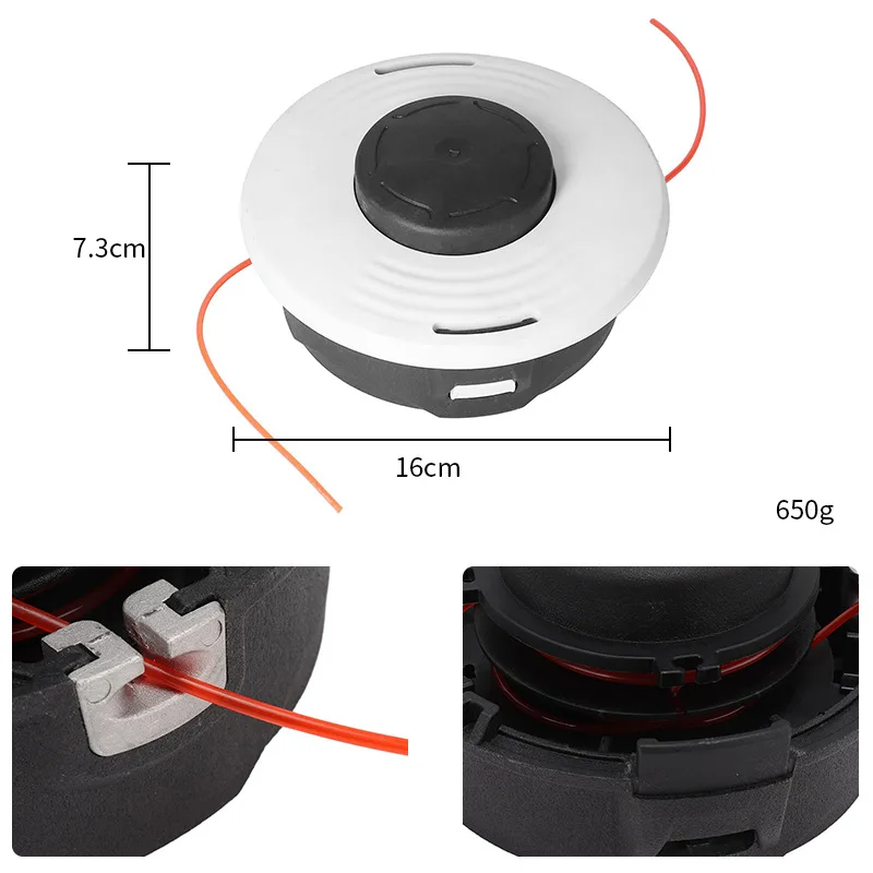 46‑2 Thickened No‑Disassembly Trimmer Head Auto‑Feed String Brush Cutter Garden Tool Replacement Part