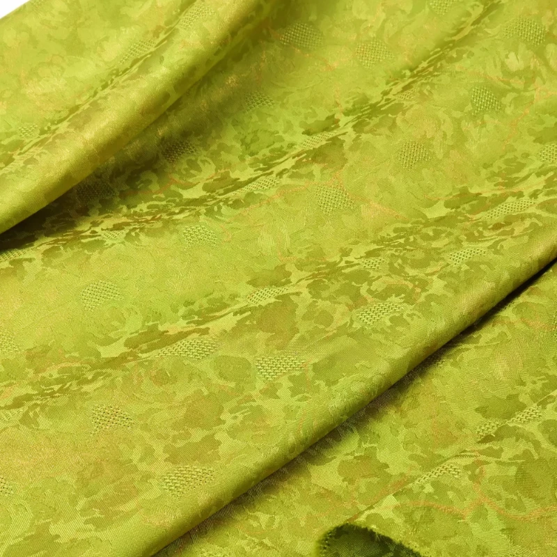 

Green Gold Foil Textured Jacquard Fabric Handmade Sewing DIY Dress Hanfu Cheongsam Making Vintage Drape Decorate Craft Material