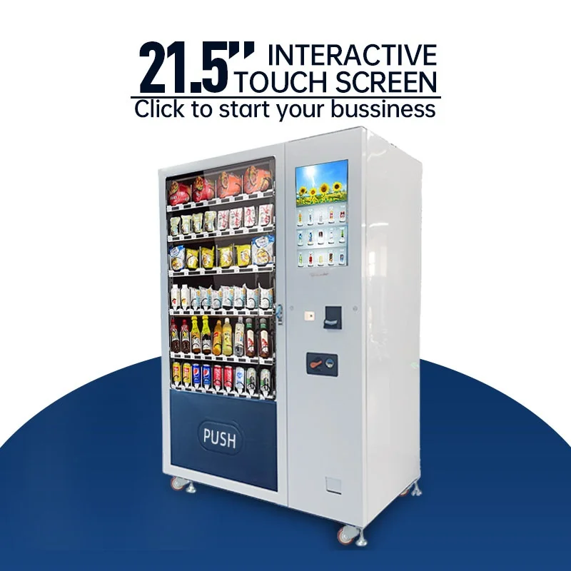 Factory Supply 21.5' Inch Touch Screen Vending Machine Customized Drinks Food Snack Combo Vending Machine With Elevator