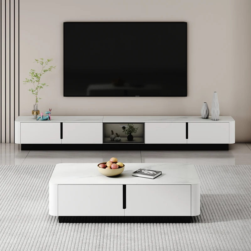 

Solid Wood Stone Board Entertainment Center TV Cabinet Living Room Floor-standing Simple Modern Monitor Stand Home Furniture