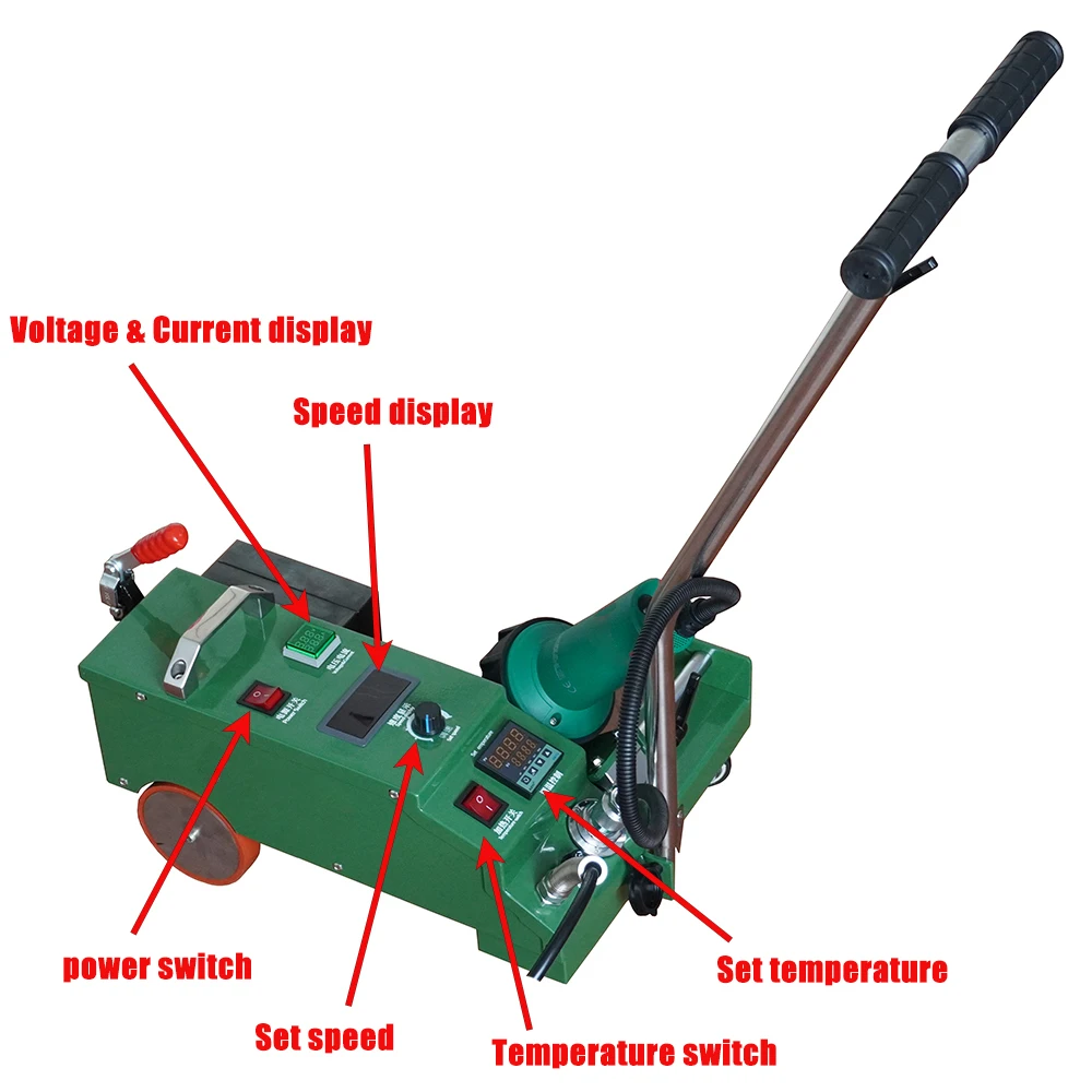 

Portable Automatic Hot Air Roof Welding Machine for TPO PVC EVA PIB Bitumen Membranes Industrial Welder with Temperature Control