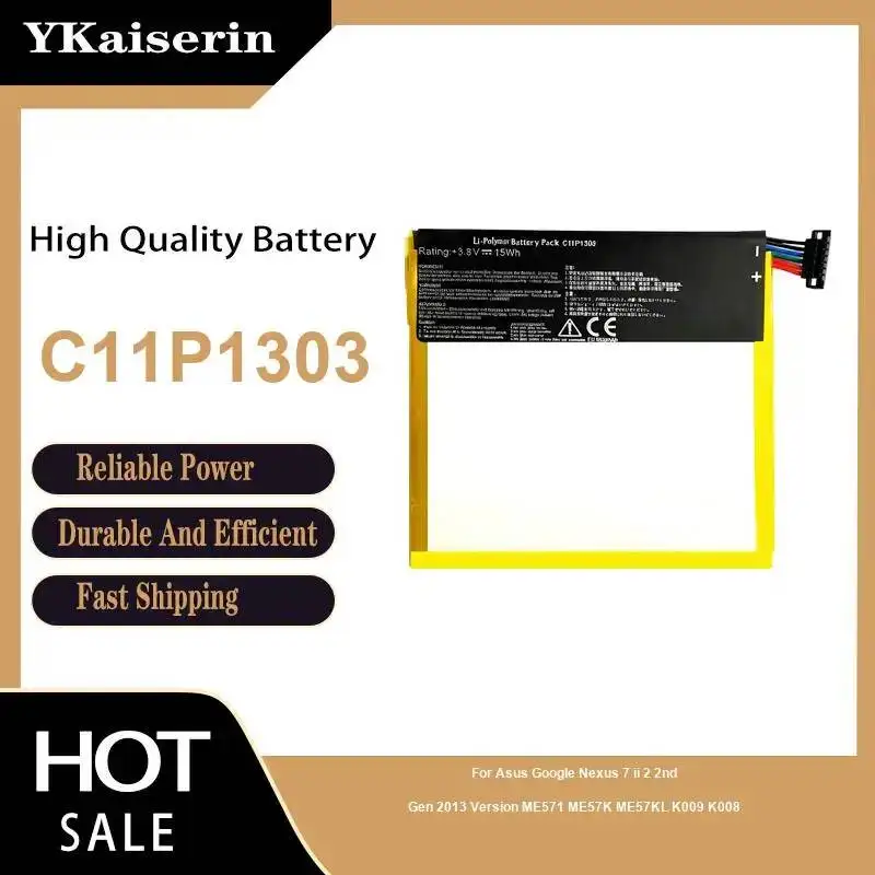 

Tablet Battery C11P1303 3950Mah For Asus Google Nexus 7 II 2 2Nd Gen 2013 Version ME571 ME57K ME57KL K009 K008