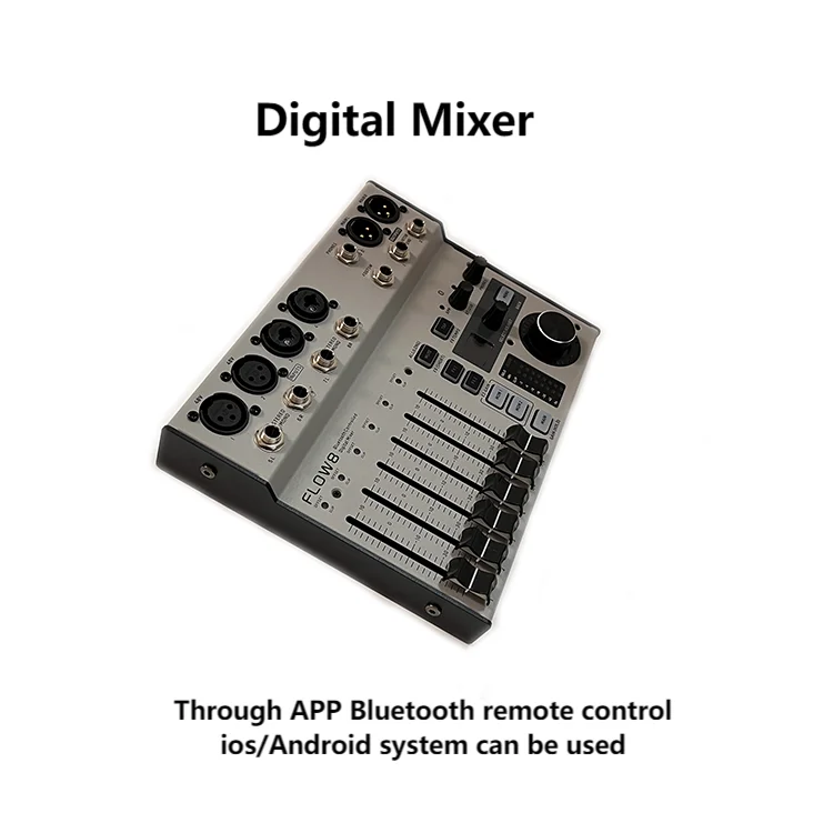 

FLOW8 8-Input Digital Mixer with BT Audio and App Control, 60 Mm-Channel Faders 2 FX Processors and USB/Audio Interface