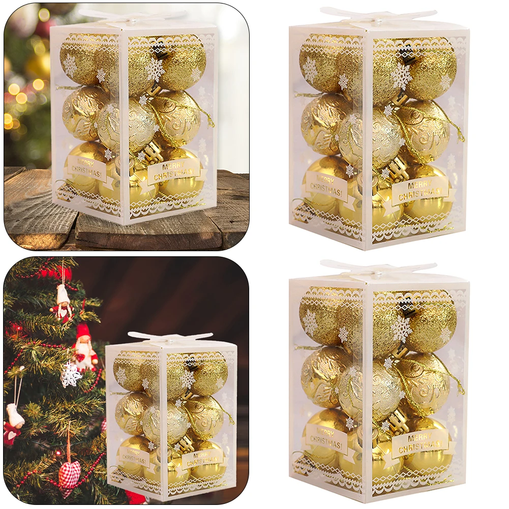 Weihnachtskugeln, Ornamente, 12 Stück, goldene bruchsichere Weihnachtsbaumdekoration, hängende Kugel für Weihnachtsfeier, Hochzeit, Navidad 2025