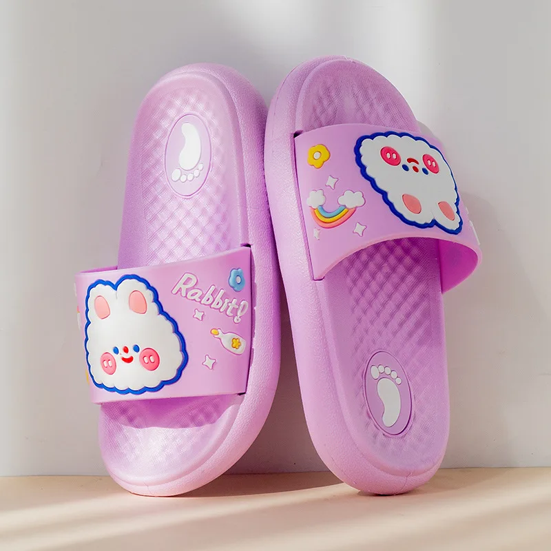 Summer Child Shoes Boy Girl Slippers Cute Cartoon Sandals  Parent-child Massage Indoor Antiskid Shower Sandals Beach Kid Sandals