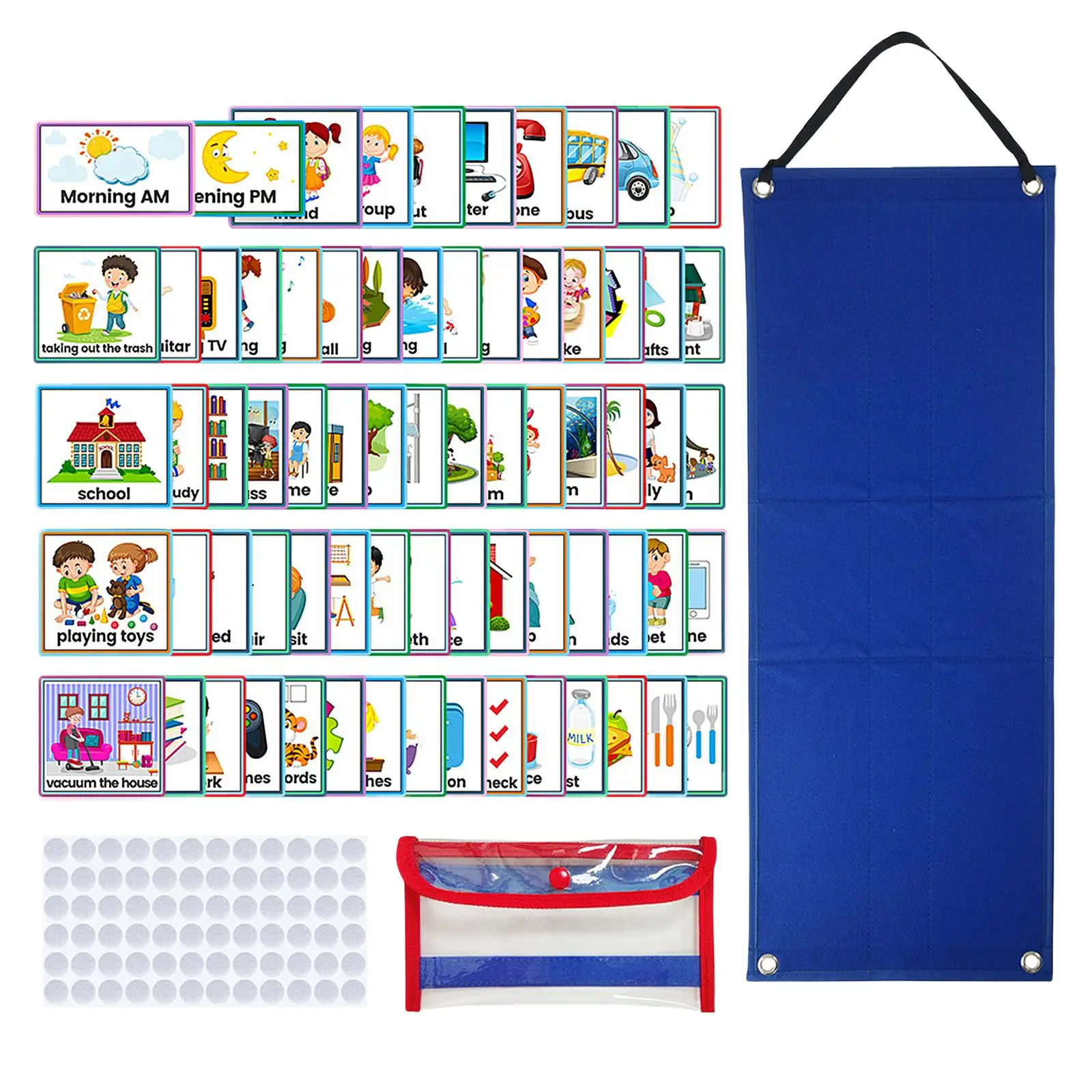 Kids Visual Schedule Calendar 70Pcs Visual Schedule Cards Visual Schedule Daily Work Schedule for Home Toddlers Children Family