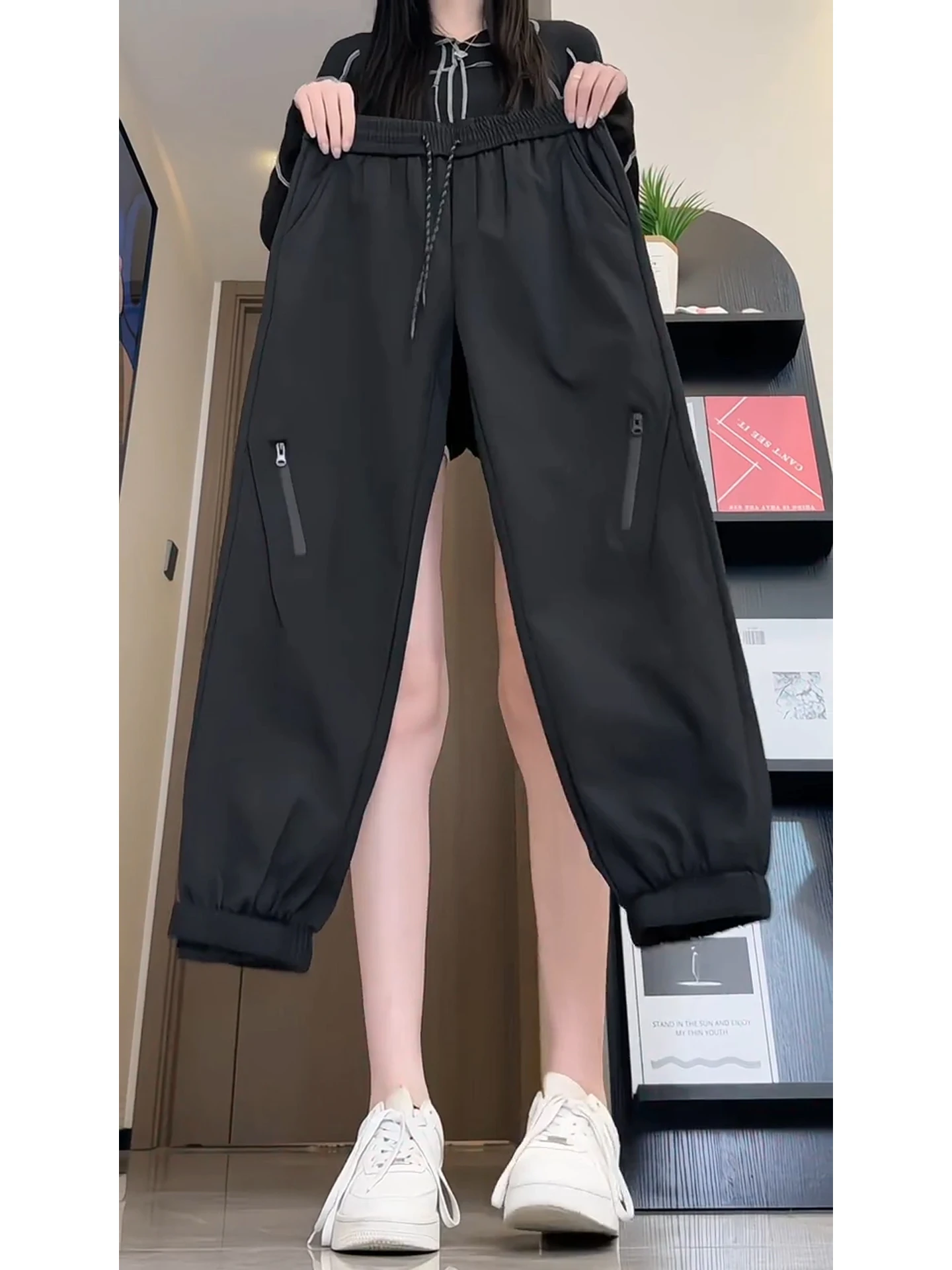 

Thiened Fce Outdoor Work Trousers Men's Autumn Winter Waterproof Windproof Hiking Mountain Climbing Cargo Pants Bla