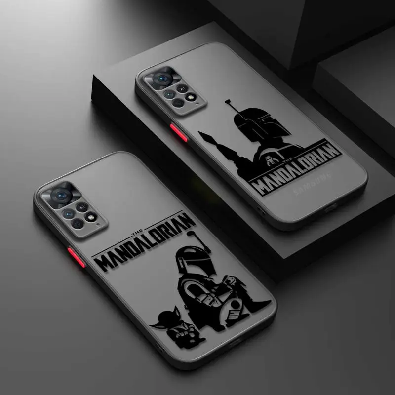 Матовый чехол с мандалорианским рисунком Yoda Grogu для Xiaomi Redmi Note 11, 12, 12S, 10 Pro, 8, 9, 8T, 11T, 9S, 10S, для Redmi 12, 10, K40, 9, 12C