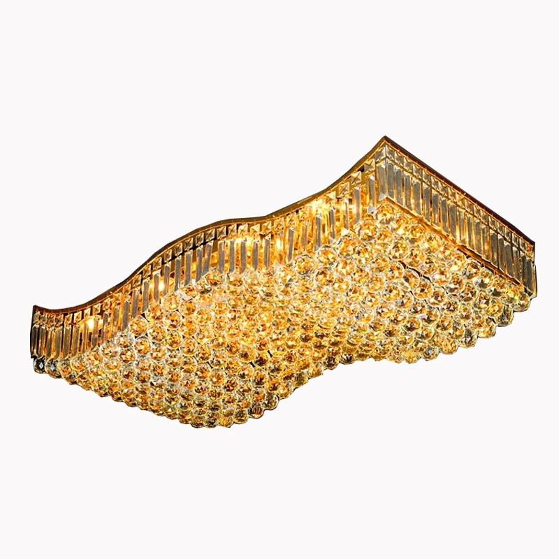 

Gold Crystal Ceiling Light Luxury K9 Crystal Ceiling Lamp Lighting Lustre Free