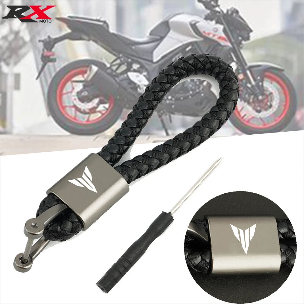 

New Motorcycle Accessories Braided Rope Keyring Metal Keychain For Yamaha MT03 MT07 MT09 MT10 MT 07 03 09 10 FZ FZ07 FZ09 FZ10