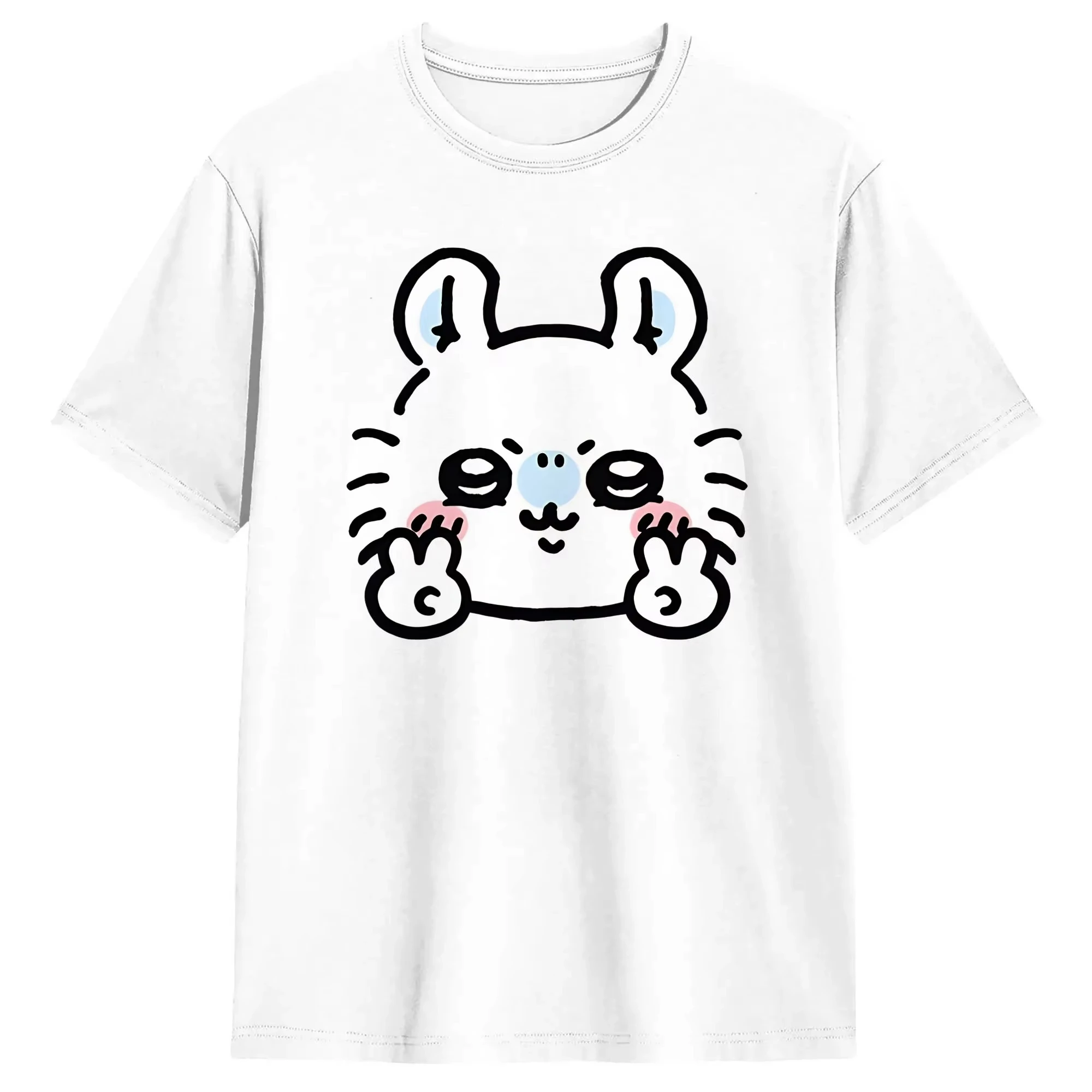 Chiikawa Cute Kawaii Anime Starry Tee Men's Women's Black Retro Cool Graphic Art Print Oversized Short Sleeve Streetwear Top