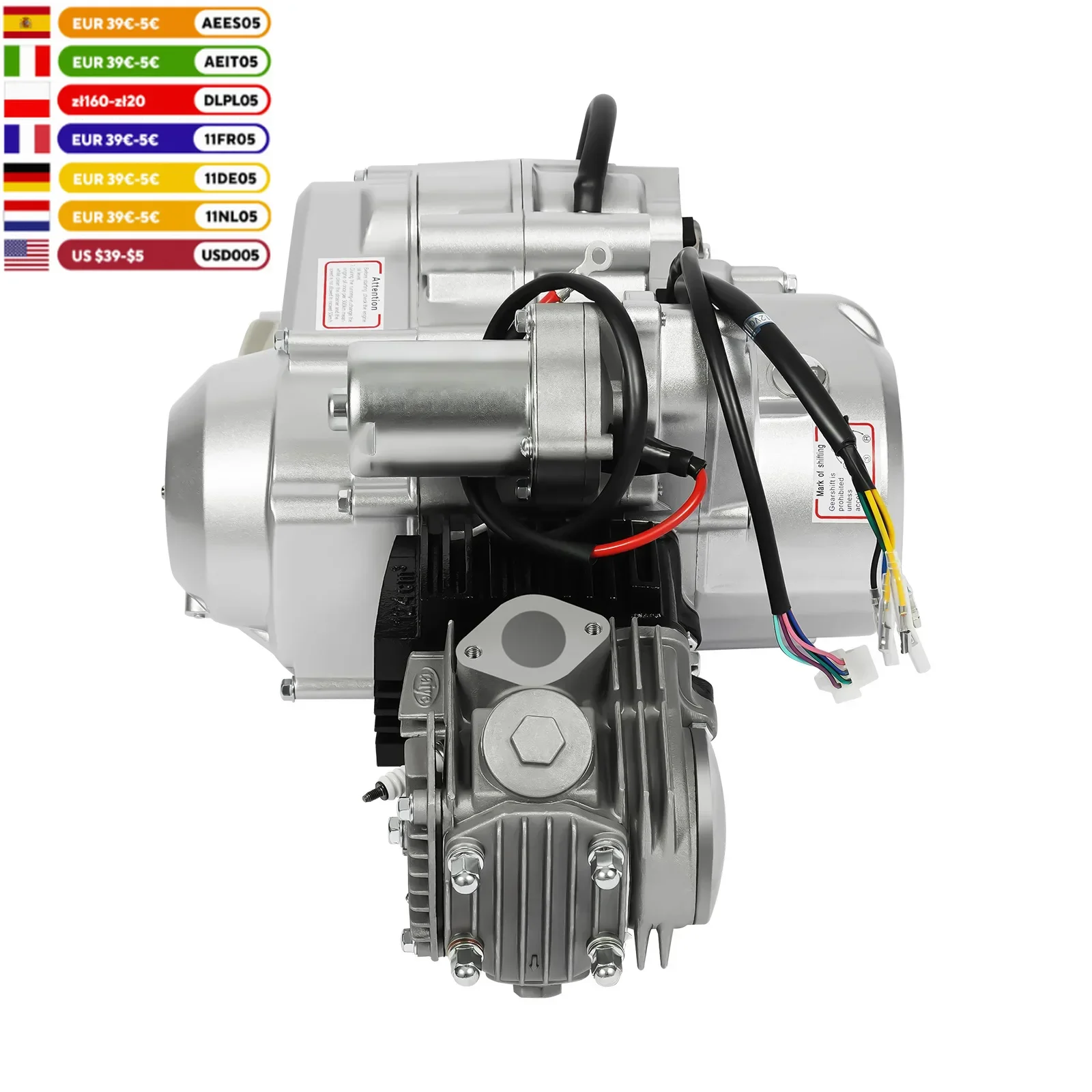 125CC 4-stroke Single-cylinder Semi Auto Engine Motor Kit w/ Reverse Fits for ATV Quad Bike Go Kart