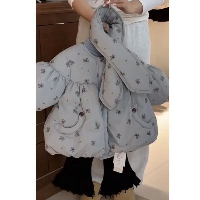 

Korean Children's Clothing, Girls' Cotton Clothing, Winter New Style Children's Thick Warm Short Jacket, Floral Bread Jacket