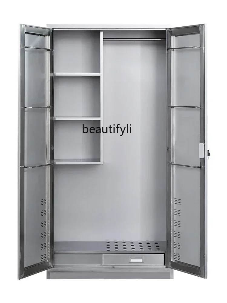 D178  Y Stainless Steel Mop Cabinet Sanitary Tools Cleaning Cabinet Storage Anti-Rust Storage School Household Storage Cabinet