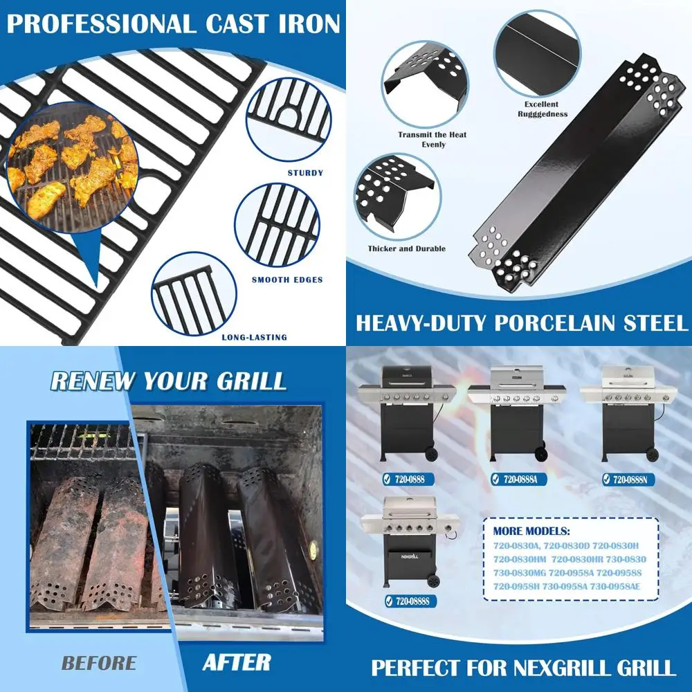 

Комплект запчастей для гриля с 5 конфорками (для моделей 720-0888N/S/ 4-конфорочные 720-0830H), тепловые пластины и чугунные решетки