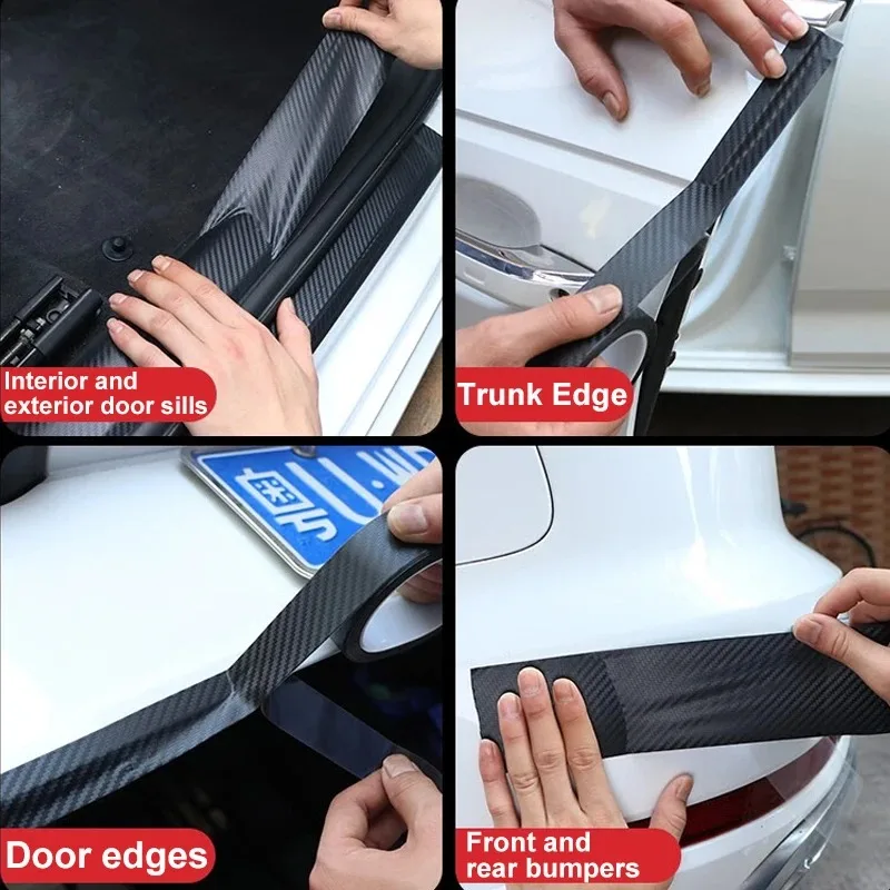 Universal Nano Carbon Fiber Protector Strip, Automotive Anti-Scratch Tape, Durable Car Door Sill Side Mirror Protective Film view 3