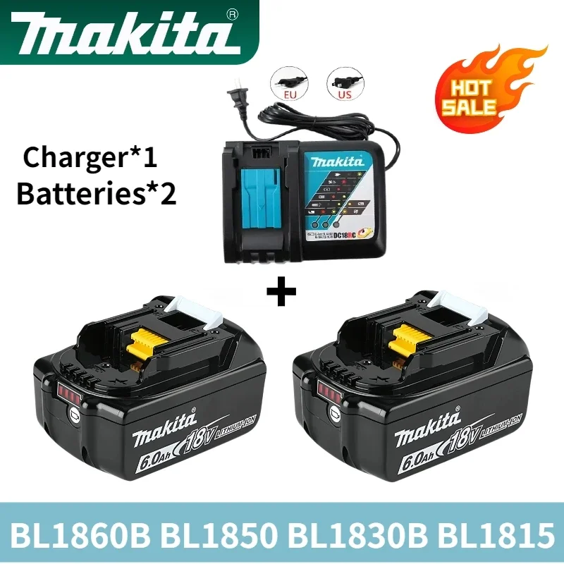 

Original Makita 6Ah/5Ah/3Ah for Makita 18V Battery BL1815 BL1830B BL1850B BL1850 BL1840 BL1860 Replacement Lithium Battery