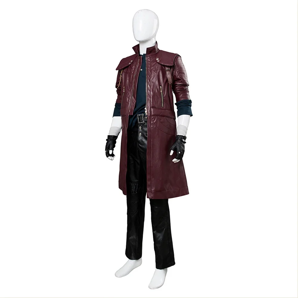 DMC 5 Dante Cosplay uomo Costume giacca cappotto pantaloni scarpe stivali parrucca Set completo abiti Halloween Carnival Party Suit