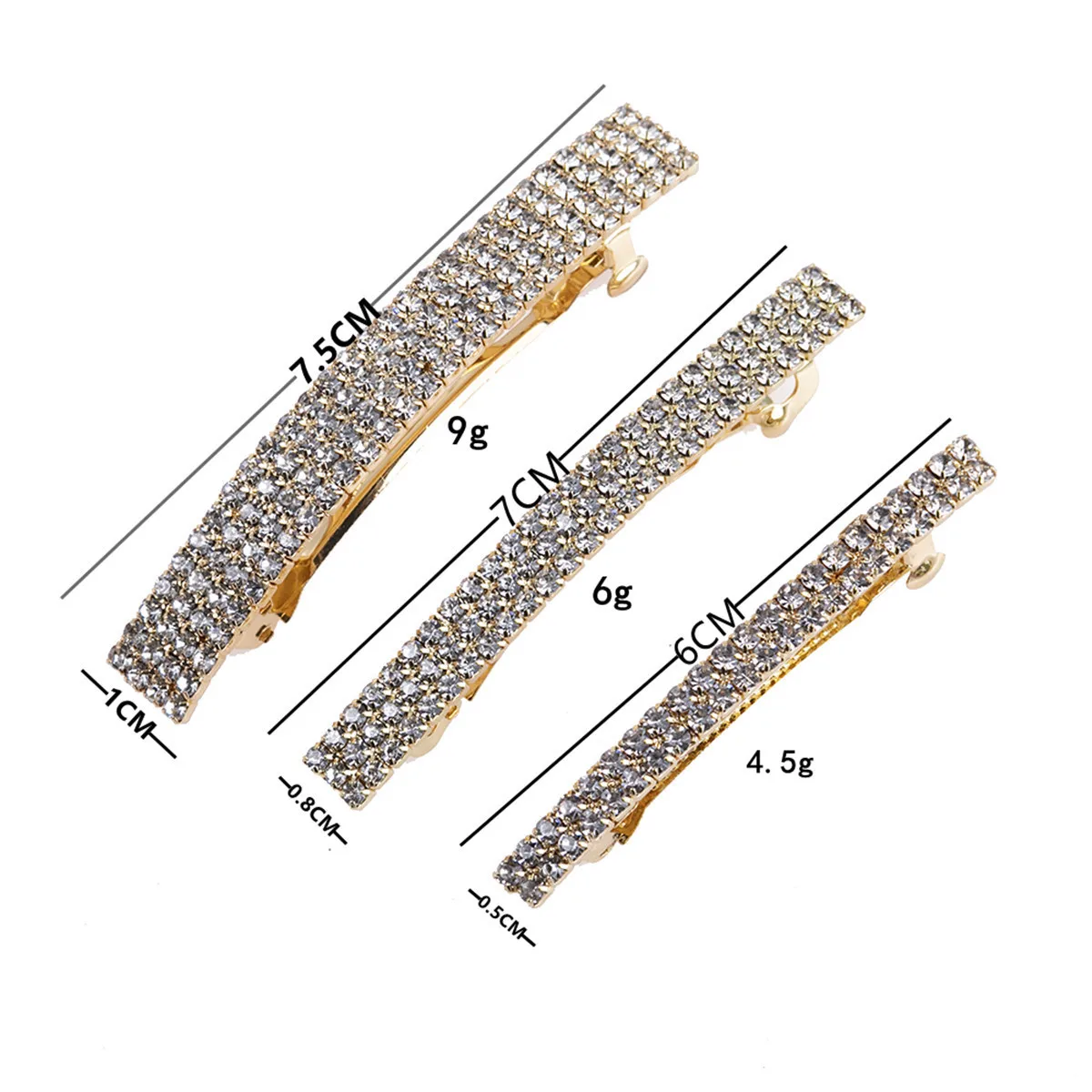 European and American new rhinestone spring clamp rhinestone disc hair luxury high-end spring ponytail clip