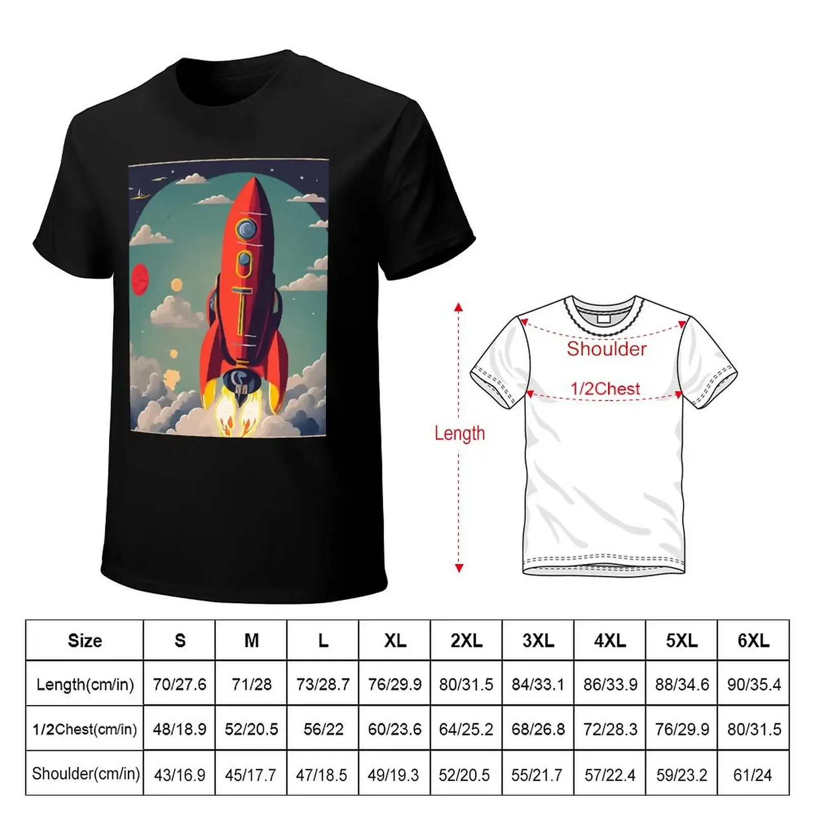 space rocket launch T-Shirt Blouse sublime mens vintage t shirts