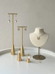 Metal Jewelry Display Rack Earrings Display Necklace Ring Holder Display Rack T Bar Shelf Display Stand