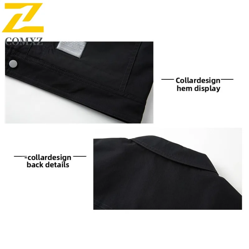 COMXZ Windbreaker Men's Formal Stand Collar  Business Casual Waterproof Windproof Official Coat for Middle-Aged Executives 2025