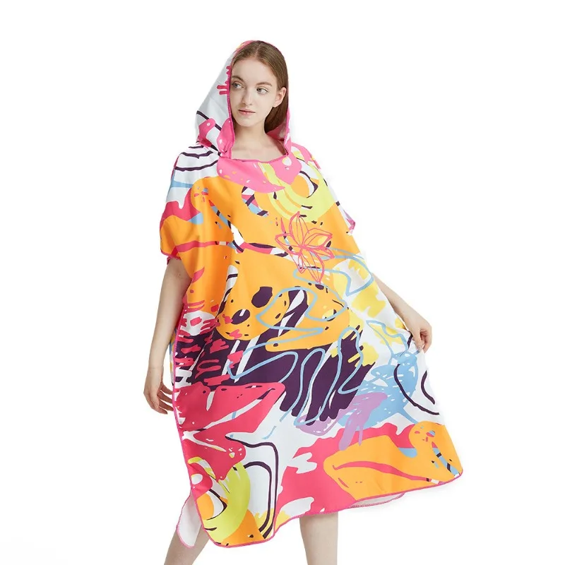 Пончо для серфинга, полотенце, пончо, быстросохнущее полотенце, толстовка с капюшоном, пляжный халат из микрофибры, пеленальное пончо, полотенце для плавания, пляжное пончо для взрослых