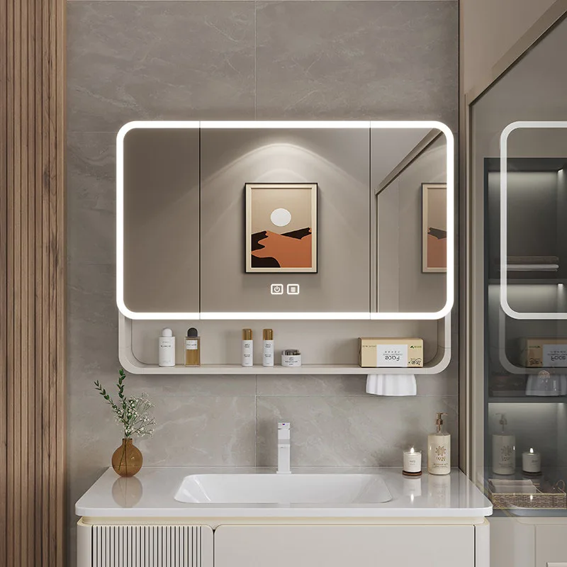 Organizer Mirror Bathroom Cabinet Storage Shelves Paper Decorations Skincare Cupboard Small Modern Gabinete Trendy Furniture view 5
