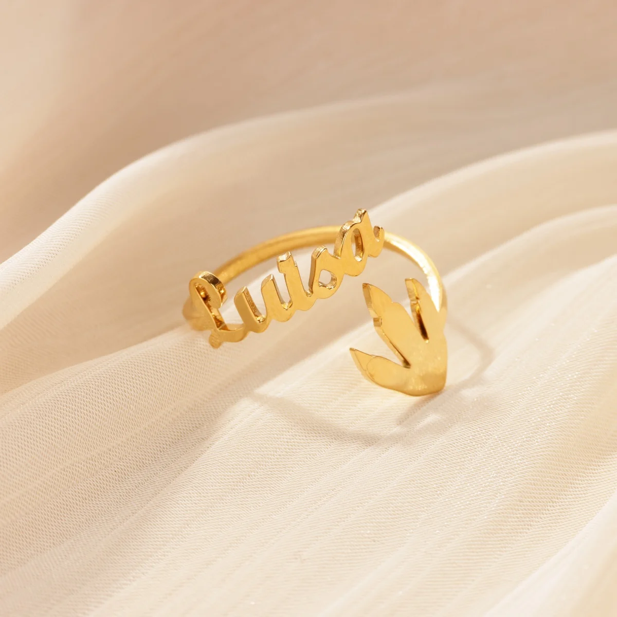 

Custom Claw Name Rings for Women Men Personalized Stainless Steel Letter Open Finger Ring 2025 New Fashion Party Jewelry Gift