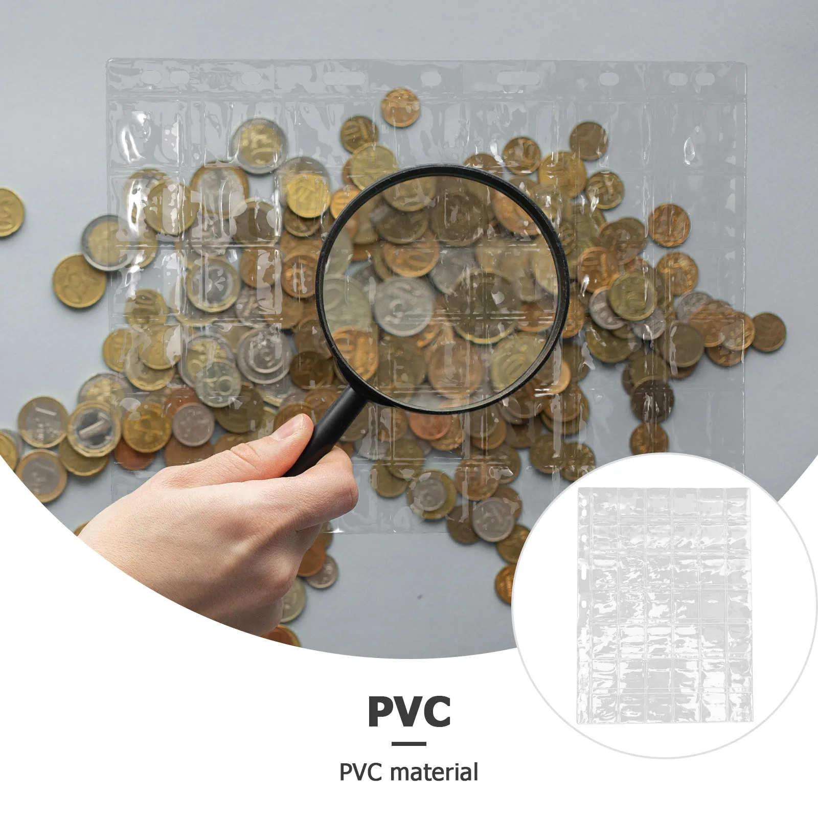 6 أوراق شفافة ختم جمع صفحات الألبوم حاملي العملات المعدنية المواد البلاستيكية المنظم للطوابع عملات معدنية مجوهرات تخزين آمن هدية #4