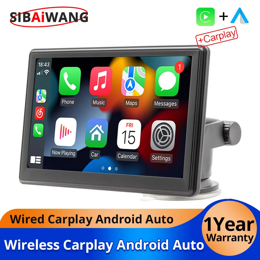 

Wireless Android Auto Carplay Portable 7Inch Car Radio Multimedia Video Player MP5 Stereo IPS Screen Bluetooth Rear View Camera