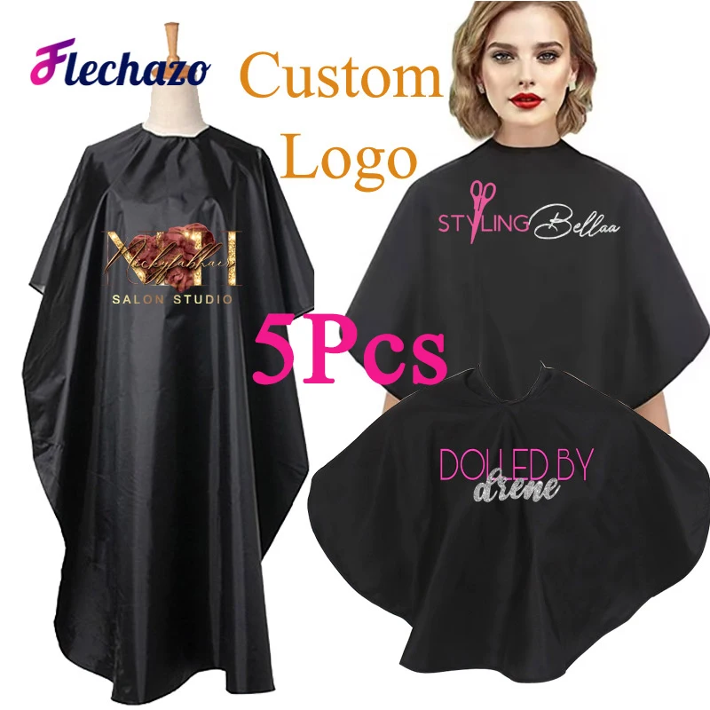 Functional Home Haricuts Cape 5Pcs Custom Logo Waterproof Cutting Coloring Tinting Hair Cape Large Size Barber Cape Shaving Bib