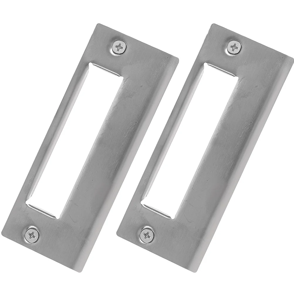 

2Pcs Stainless Steel Door Hole Cover Plate Reinforced Deadbolt Installation Kit for Enhanced Security Residential Door Frames