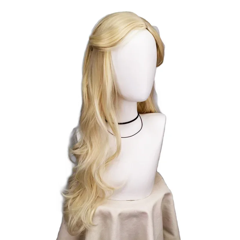 SN55Glinda Cosplay Wig For Women Girls Wicked Long Wavy Blonde Heat Resistant Synthetic Hair Wigs Cos Glinda Party@54WE