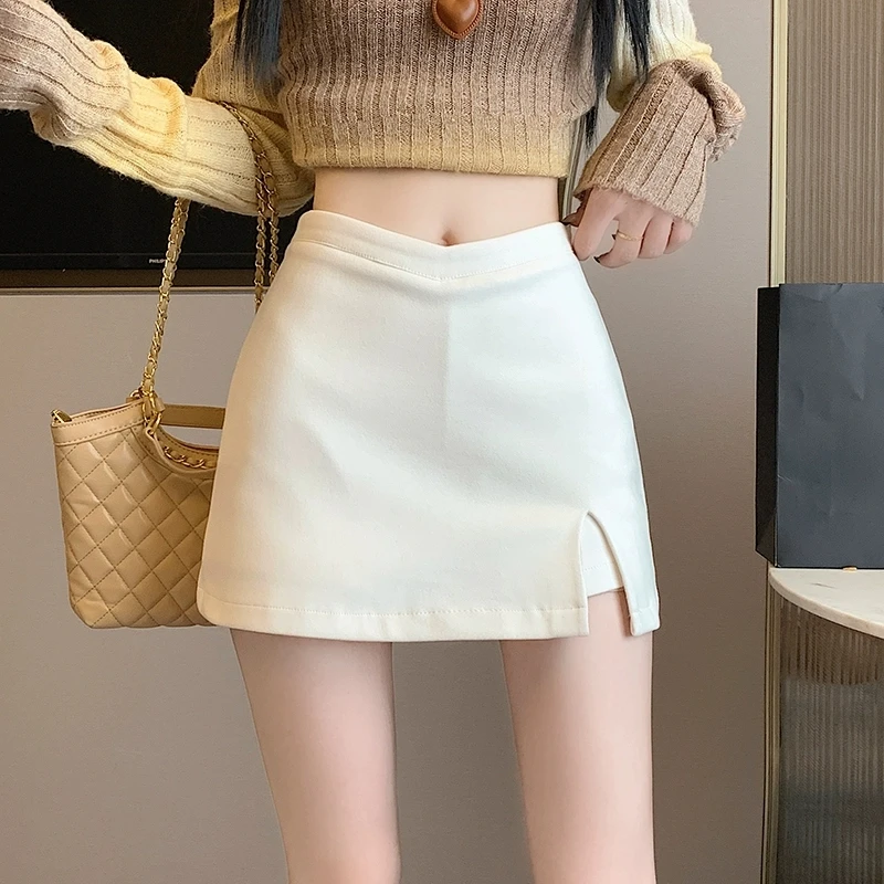 

Black Split Mini Skirts Women Summer Sexy Club High Waist Slit Skirt Streetwear Korean Party Fashion Irregular Slim A Line Skirt