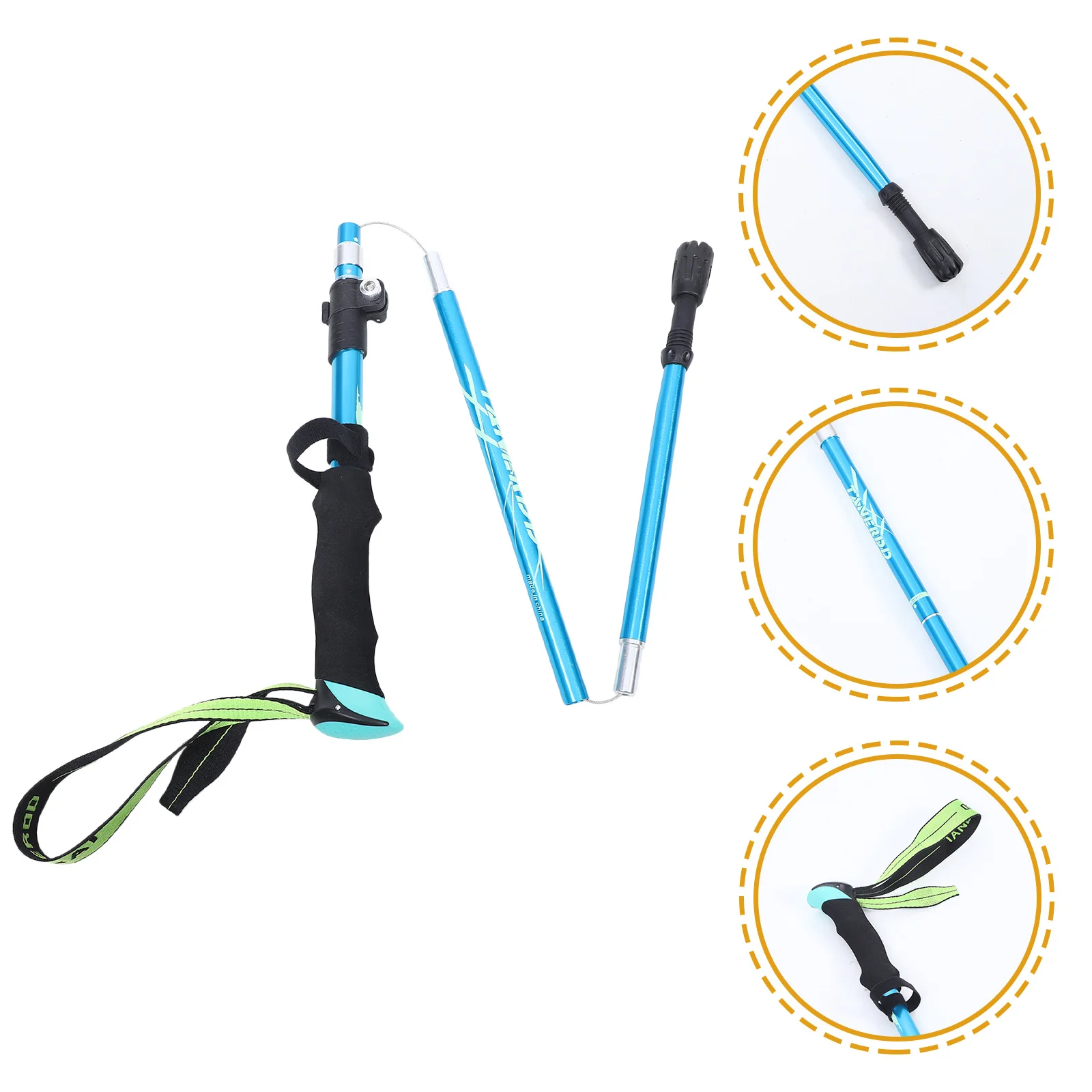 

Aluminum Alloy 5 Sections Walking Stick Foldable Trekking Pole Walking Cane Anti-slip Mobility Aid for Men Women Outdoor Hiking