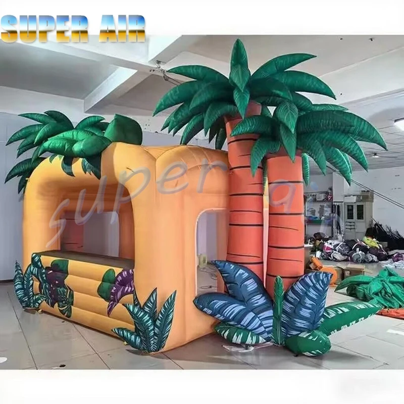 Forme de cabine gonflable hawaïenne en cocotier, tente de bar gonflable d'extérieur pour location
