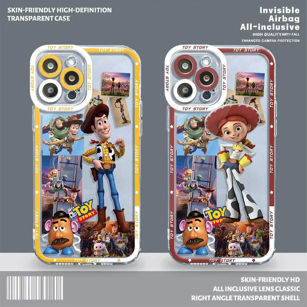 Disney Toy Story Phone Case for iPhone 15 Plus 13 Pro Max 12 Mini 8 XR 7 14 Pro SE X XS 11 Clear Silicone Cover