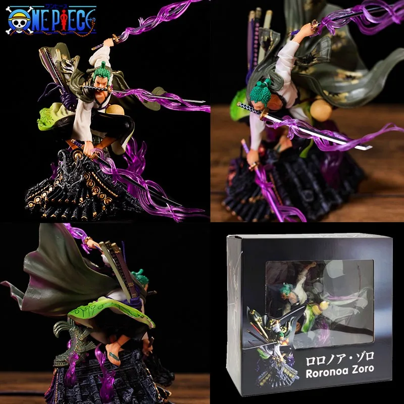 Figuras de Roronoa Zoro de una pieza, modelo de Anime Wano Country Arc Zoro, adorno, coleccionables geniales, decoraciones de escritorio, regalos de cumpleaños