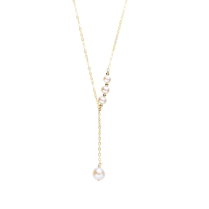 

Lii Ji Real Pearl High Luster Y Choker Necklace 14k Gold Filled 40+5cm Women Jewelry Gift