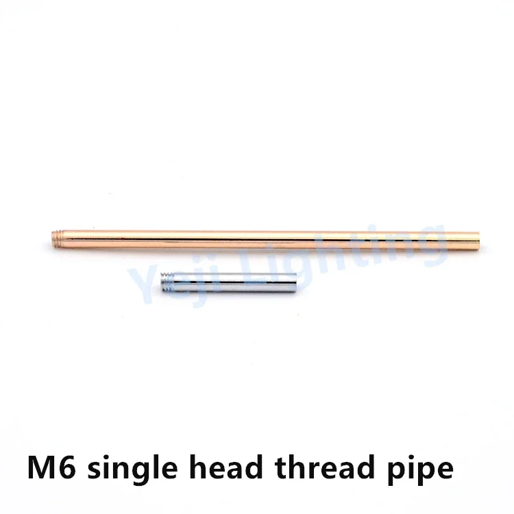 M6 single external tube Metric teeth Connecting pipe Screw tube Straight bar iron threaded Lighting accessories accessories DIY