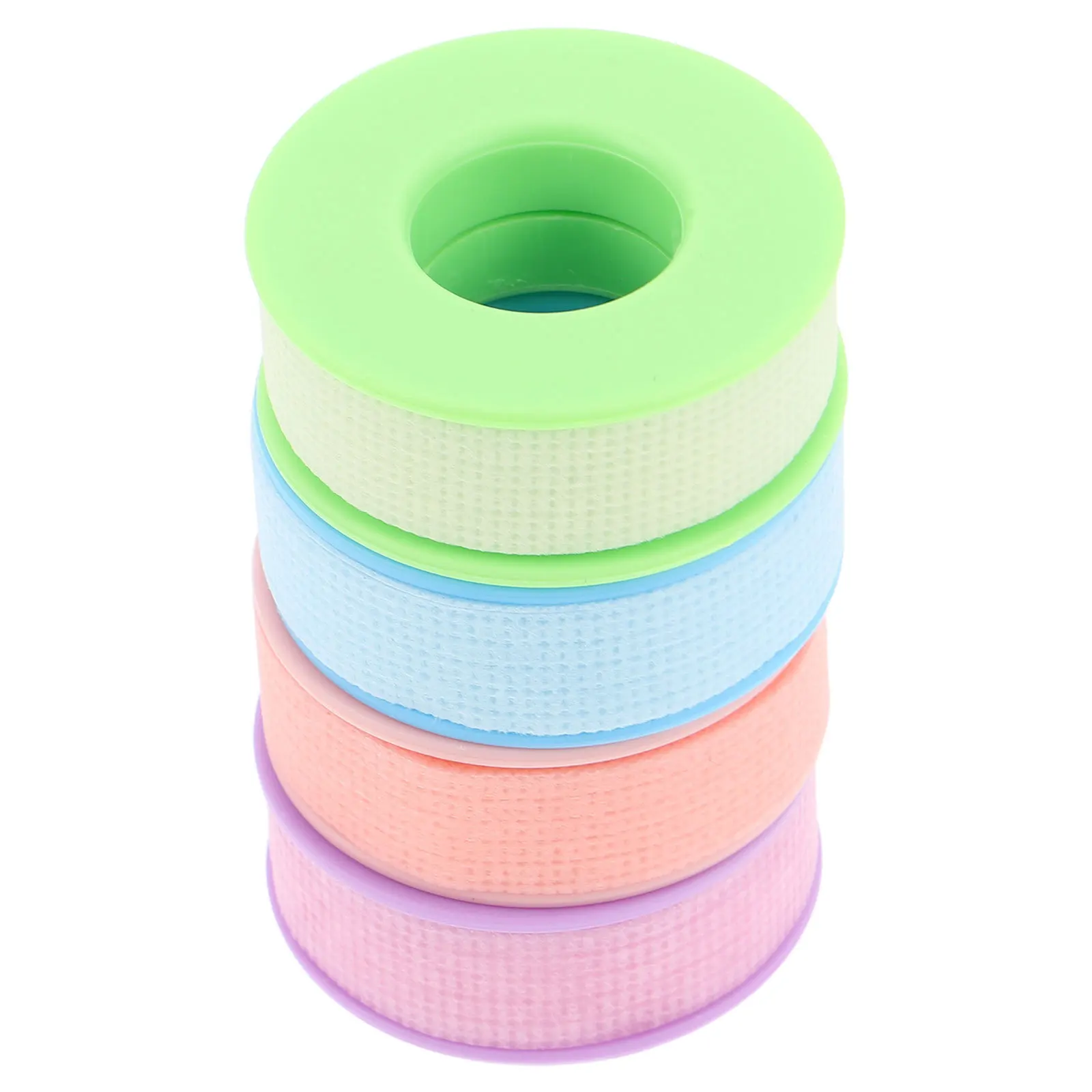 

4 Rolls Silicone Gel Eyelash Tape 1.25Cm Wide Breathable Micro-Porous For Sensitive Skin Pink Blue Purple Green Lash Extension