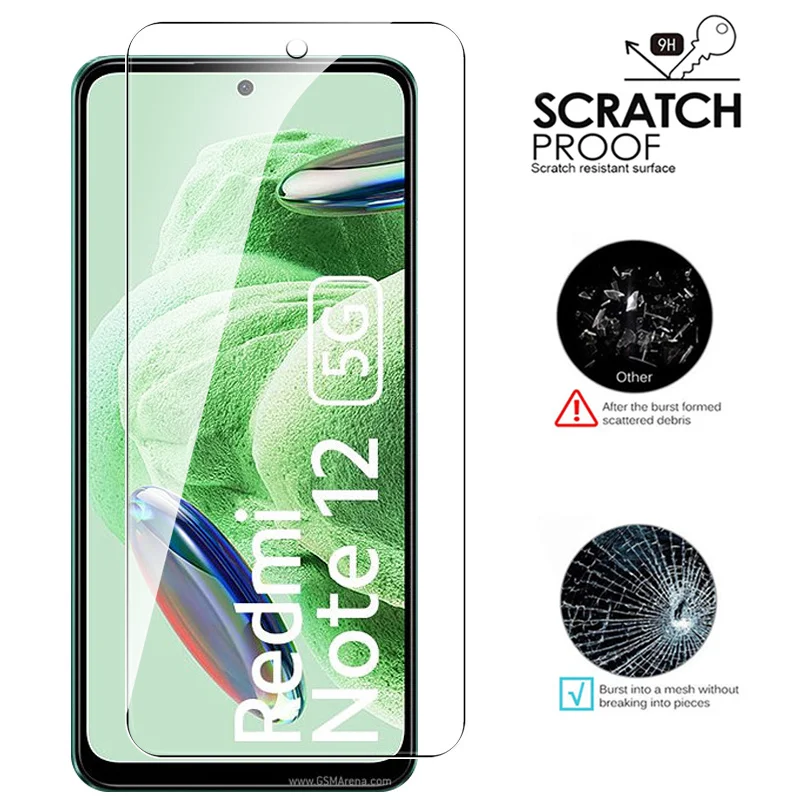 Funda protectora de vidrio 6 en 1 para Xiaomi Redmi Note 12, película templada, 5G, 12 Pro Plus, protectores de cámara para lente de pantalla