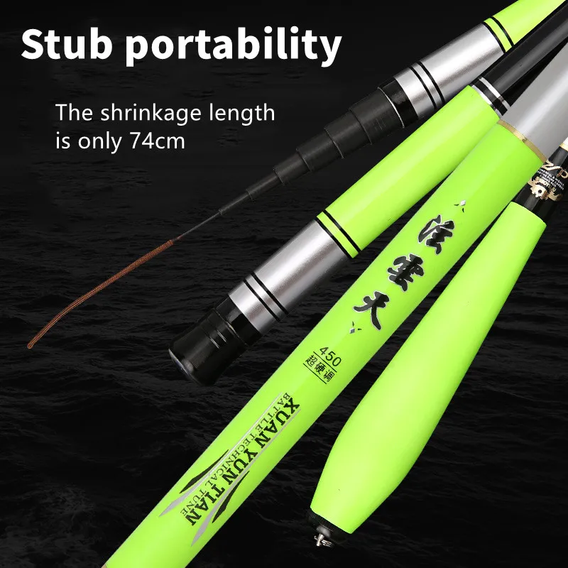 Carbon Fishing Rod 3.6 M 4.5 M Fishing Rod Short Section Portable Fishing Rod