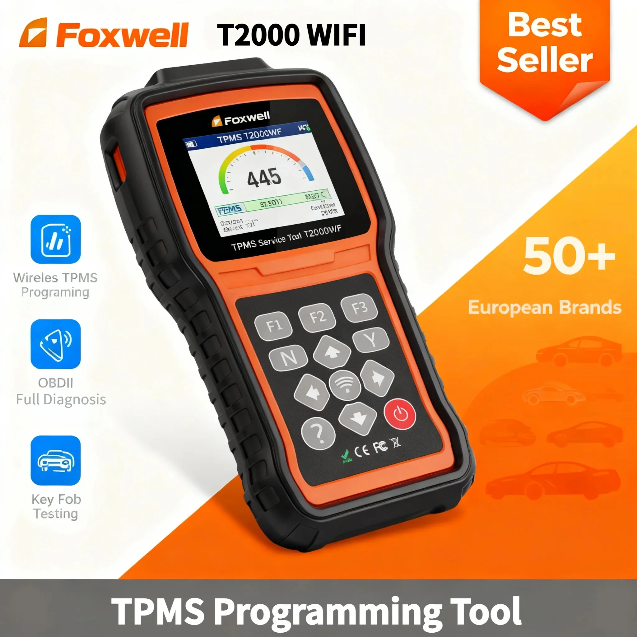 100% Original Foxwell T2000 TPMS Programming Tool 315/433MHz Diagnostic Tools Tire Pressure Sensor TPMS Relearn Tool Tester Auto
